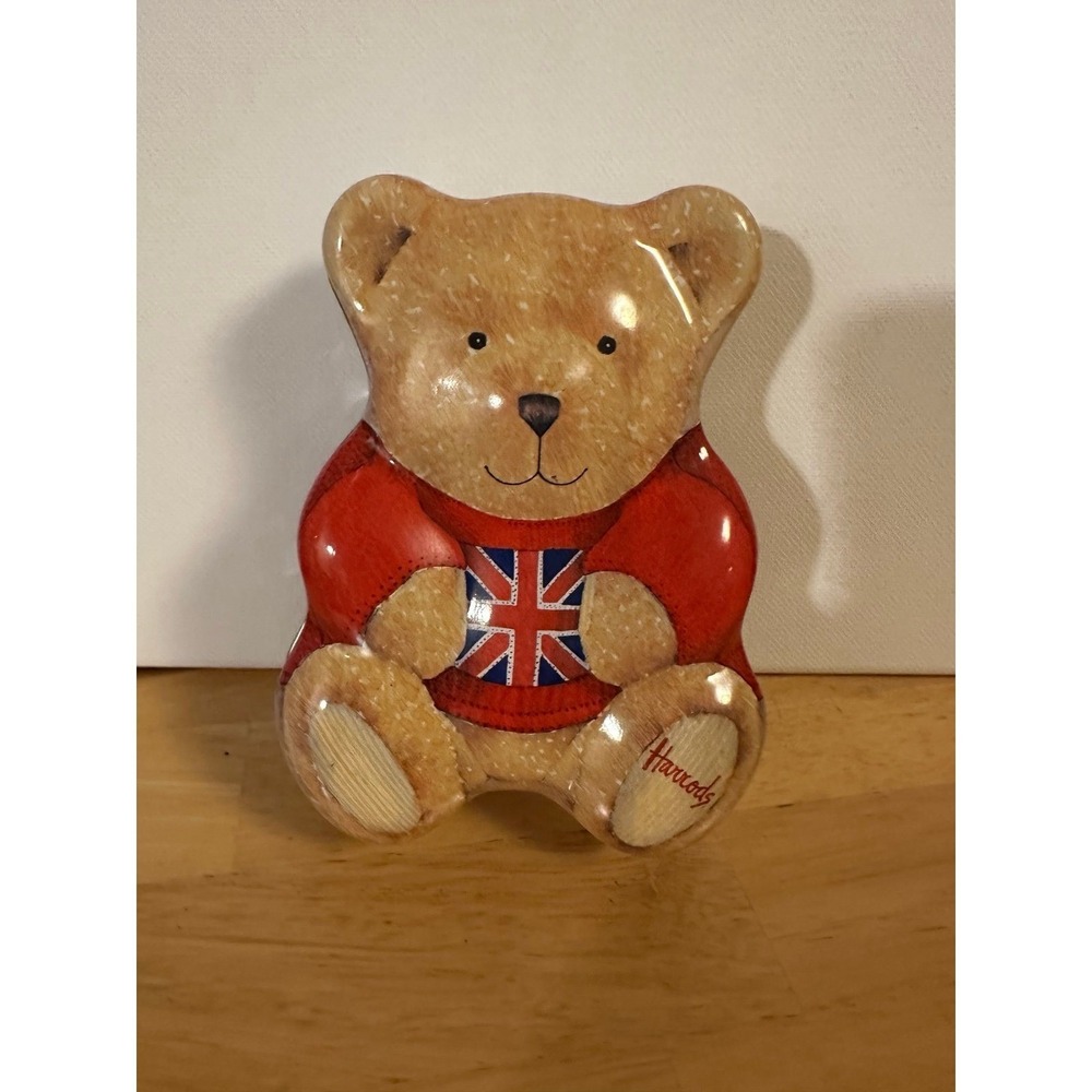Collectible Harrods teddy bear Gummy Bear tin Rare